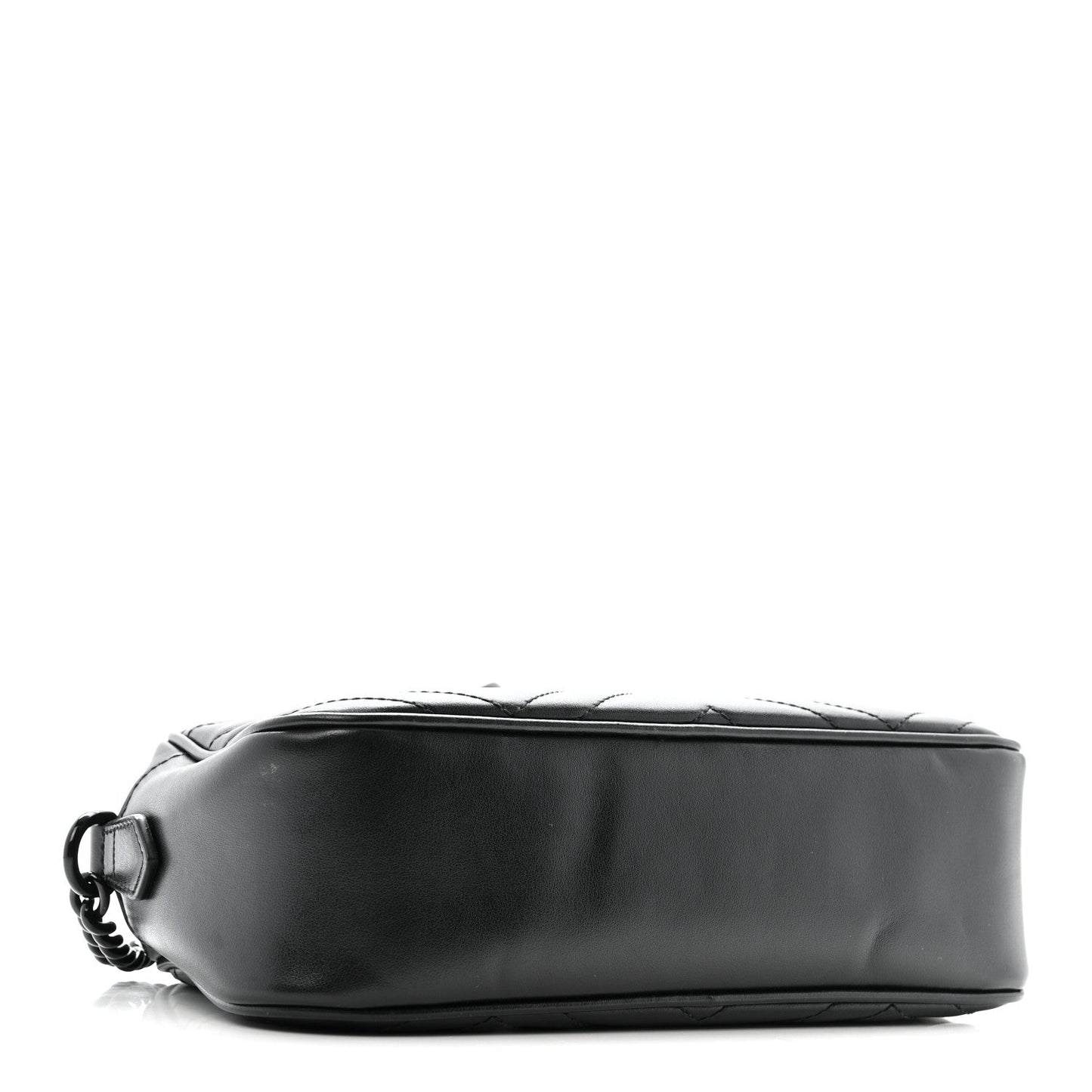 Calfskin Matelasse Monochrome Small GG Marmont Chain Shoulder Bag Black