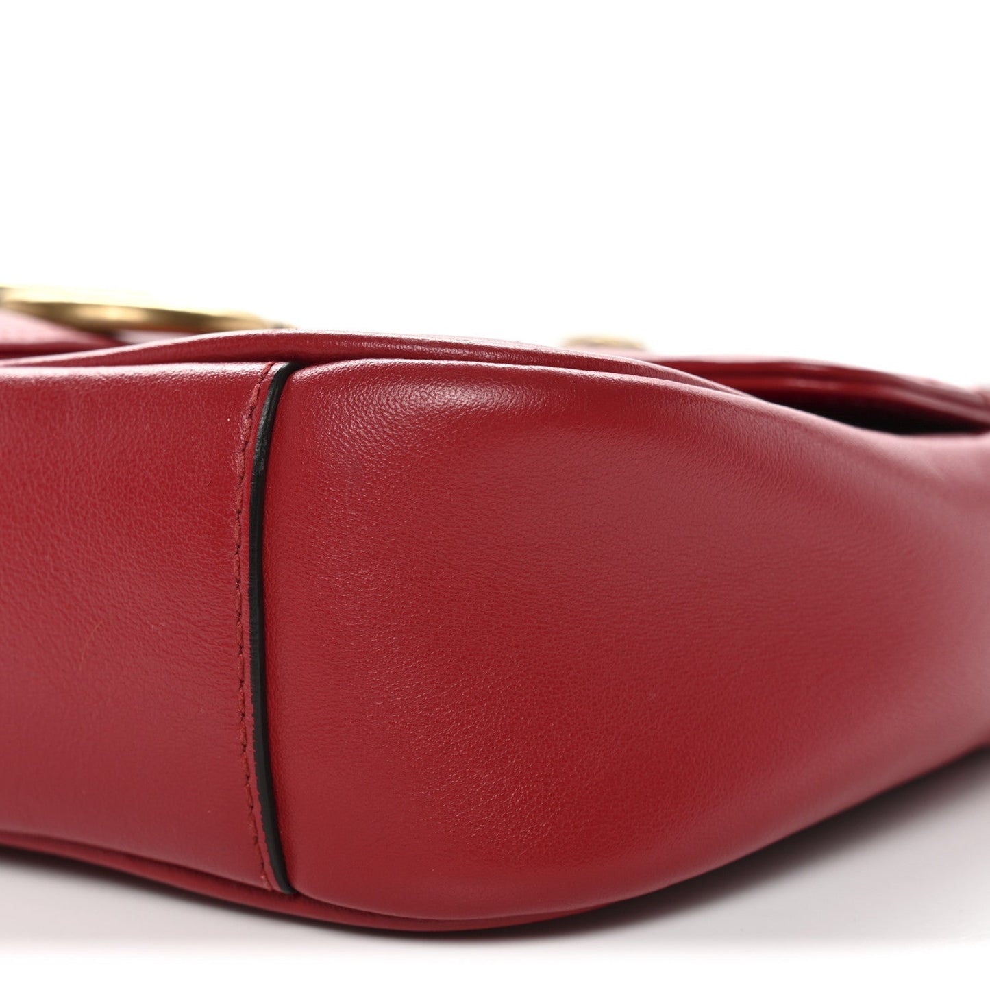 Calfskin Matelasse Mini GG Marmont Shoulder Bag Hibiscus Red