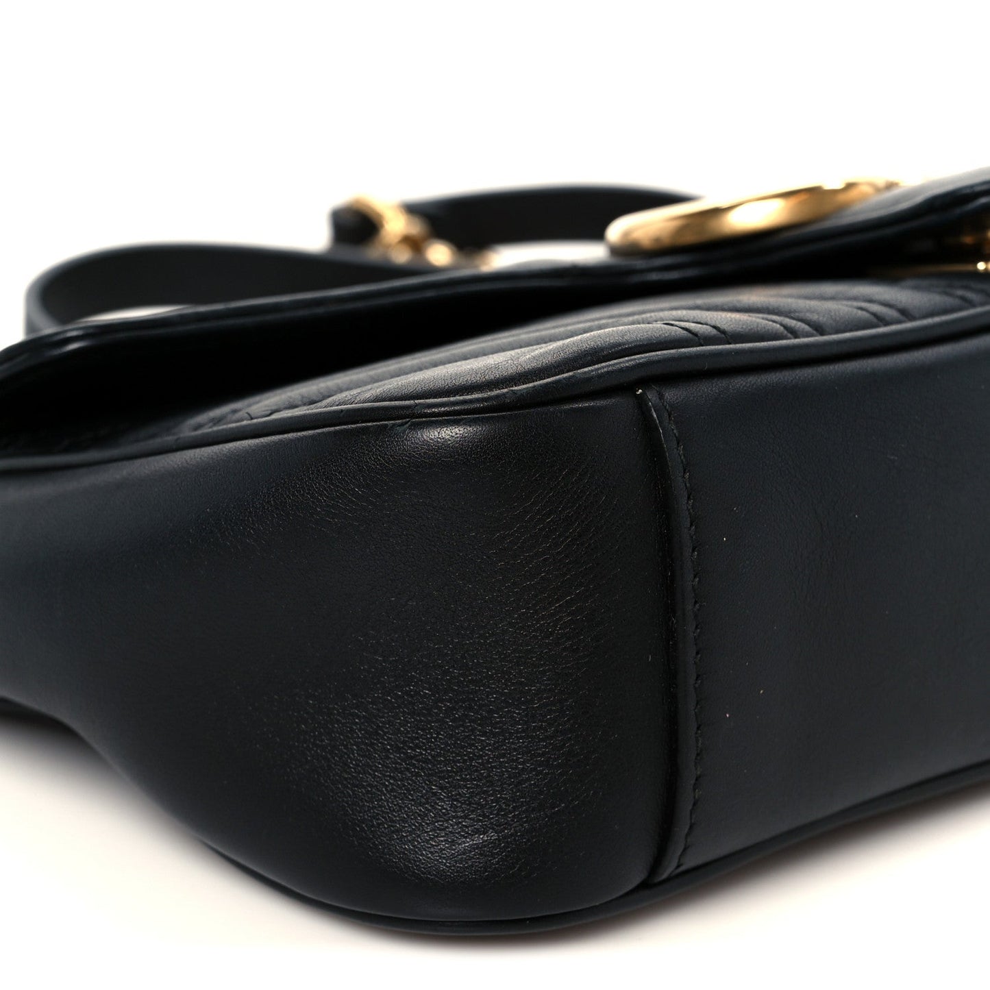 Calfskin Matelasse Small GG Marmont Shoulder Bag Black