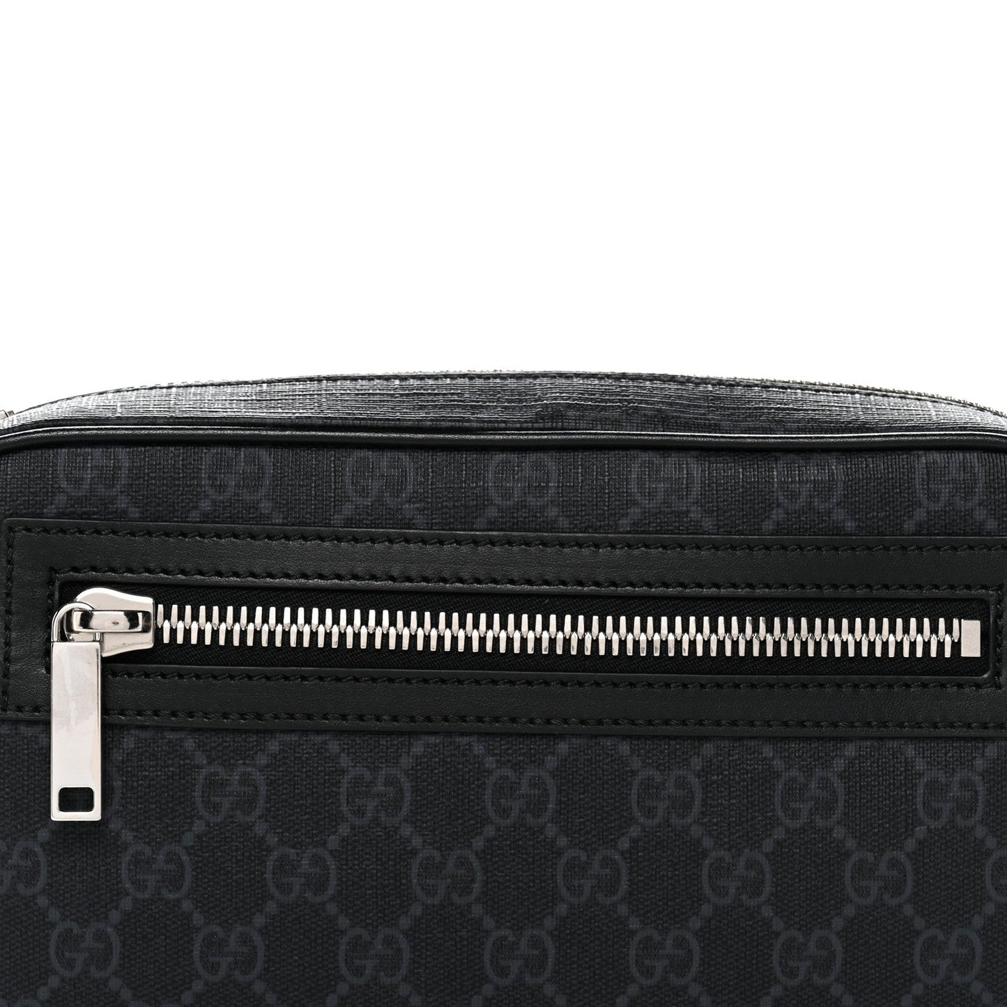 Soft GG Supreme Monogram Web Belt Bag Black Grey