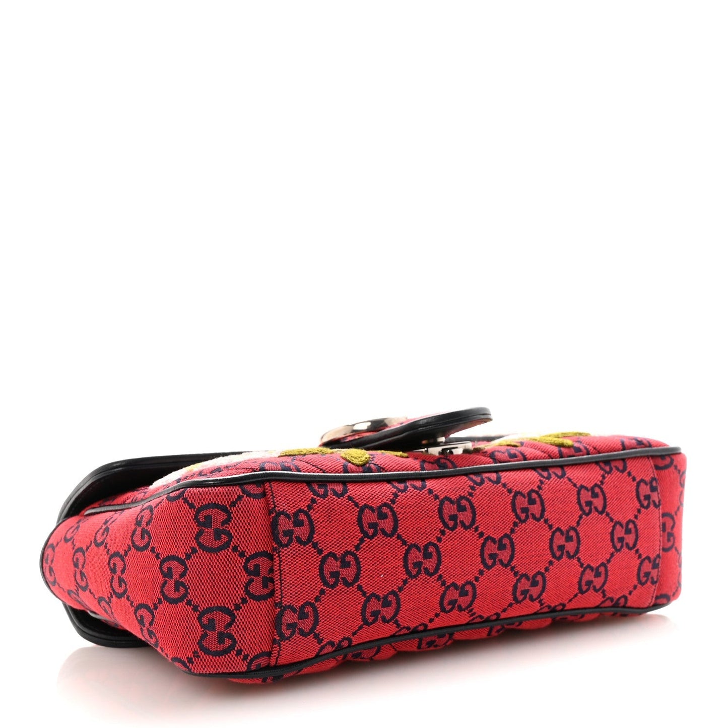 Monogram Multicolor Matelasse Diagonal Floral Embroidered Super Mini GG Marmont Shoulder Bag Red Blue Multicolor