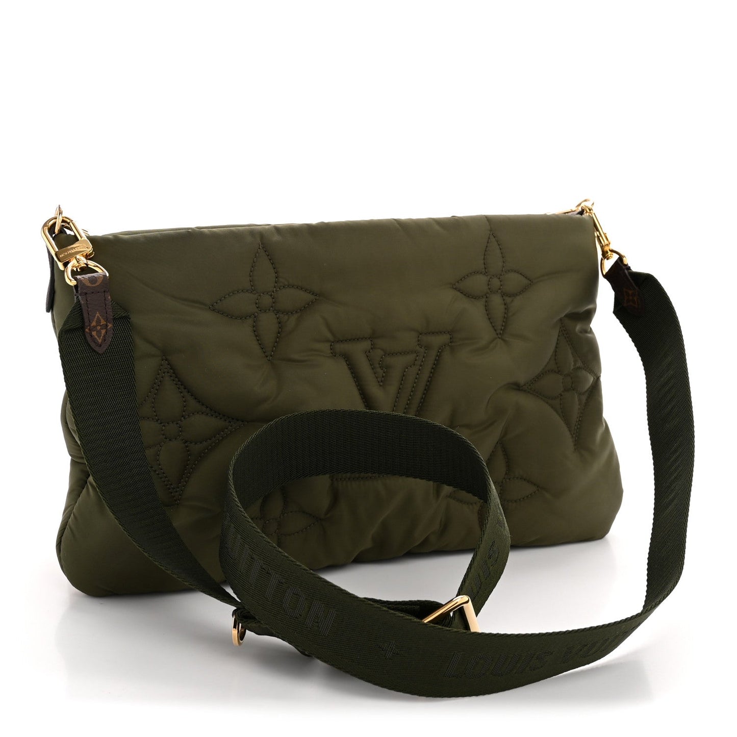 Econyl Monogram Pillow Maxi Multi Pochette Accessories Kaki Beige