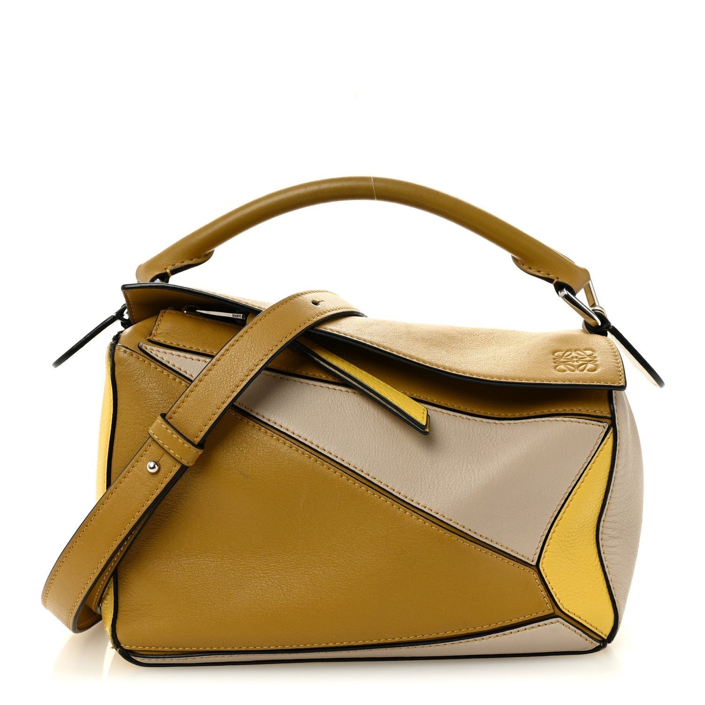 Grained Calfskin Small Puzzle Bag Ocre Yellow
