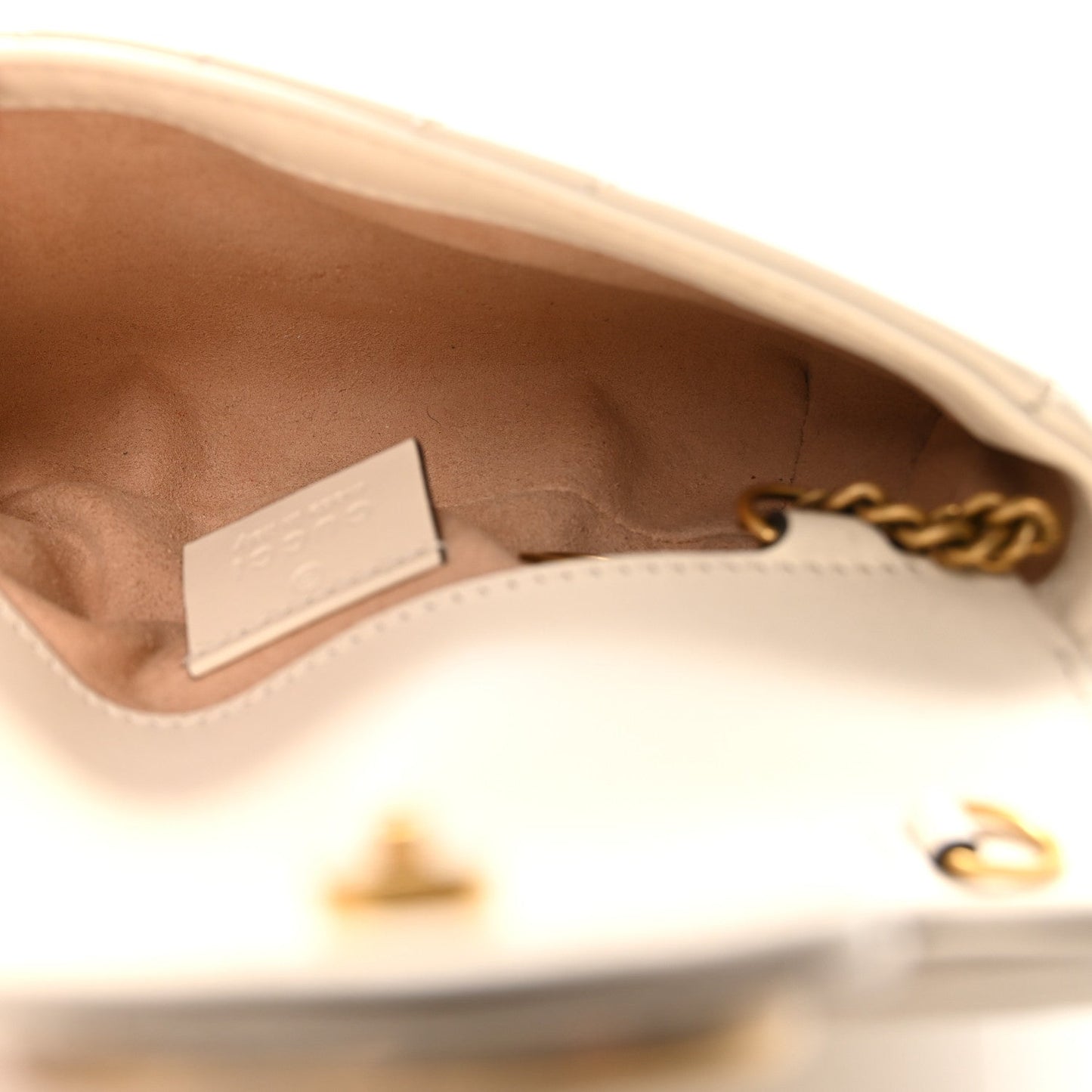 Calfskin Matelasse Super Mini GG Marmont Shoulder Bag White