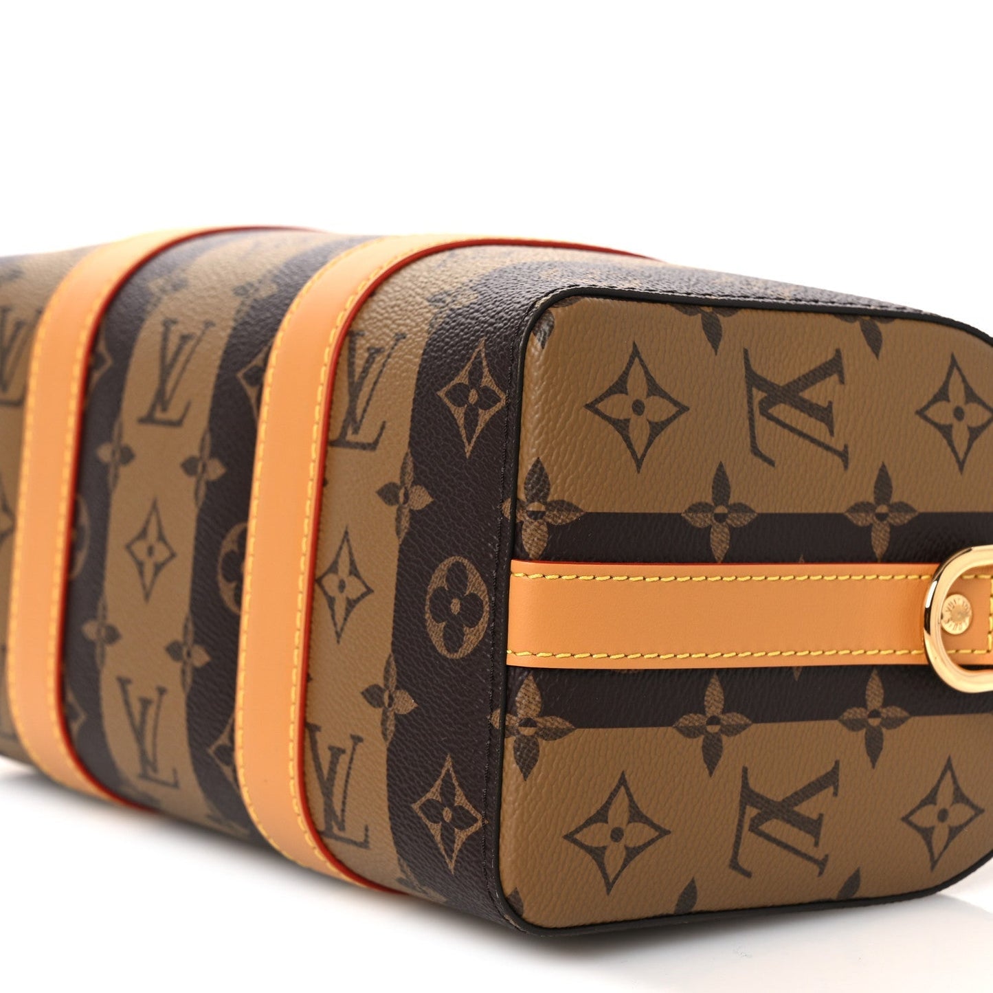 X NIGO Reverse Monogram Stripes City Keepall Bandouliere Brown