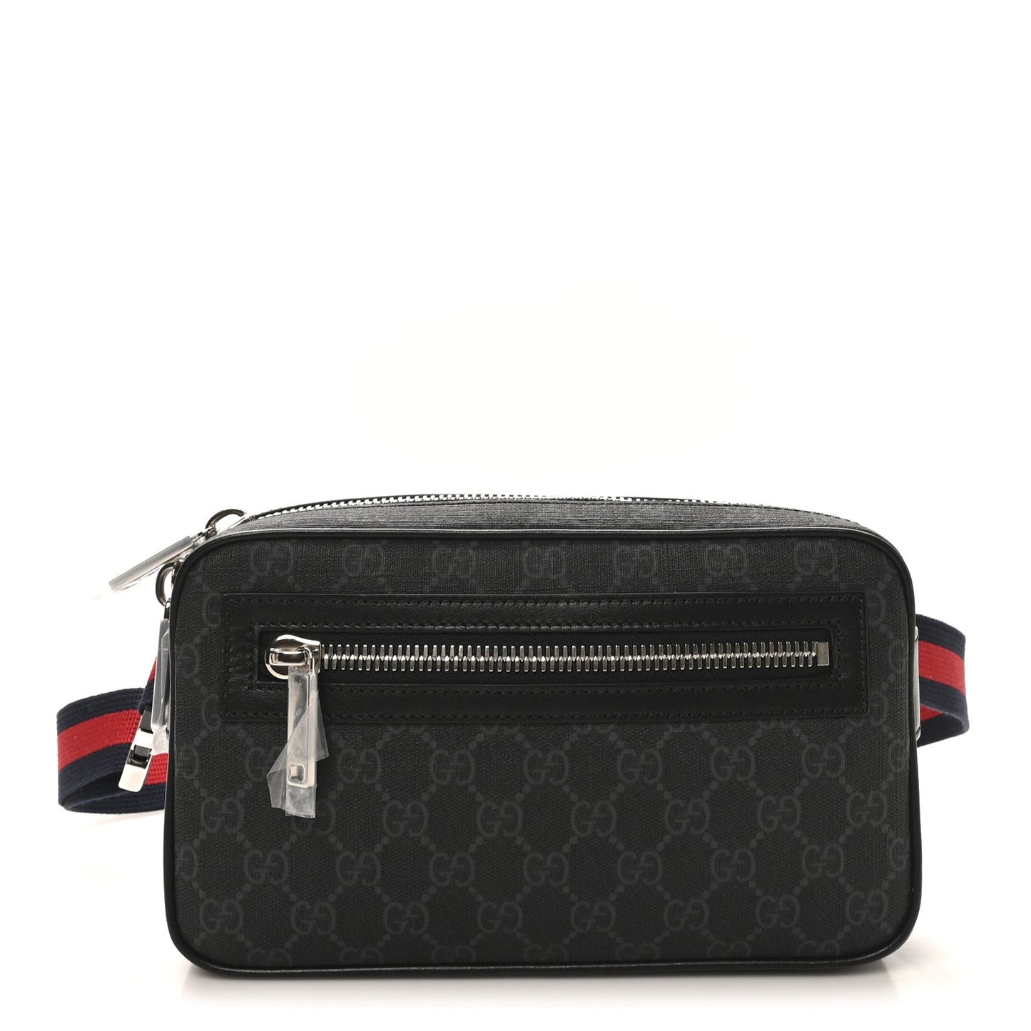 Soft GG Supreme Monogram Web Belt Bag Black Grey