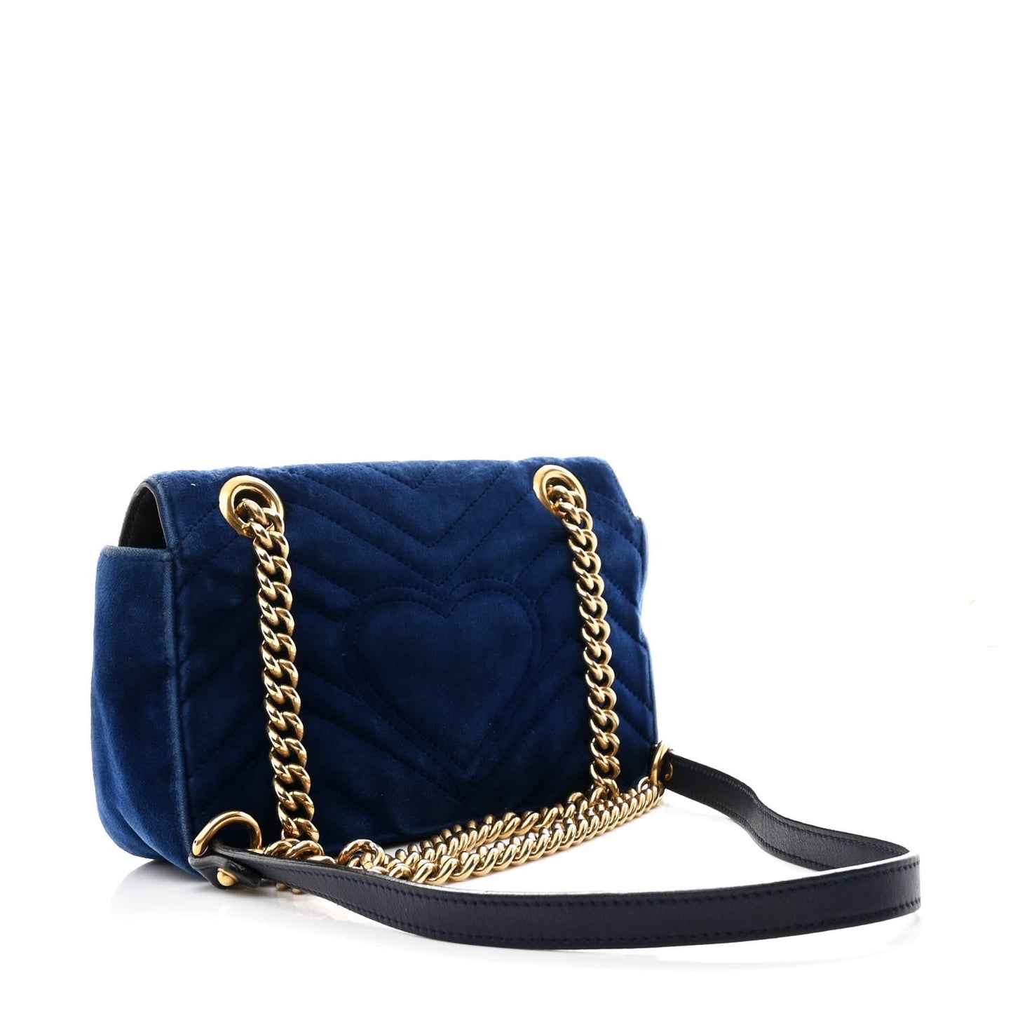Velvet Matelasse Mini GG Marmont Shoulder Bag Cobalt Blue