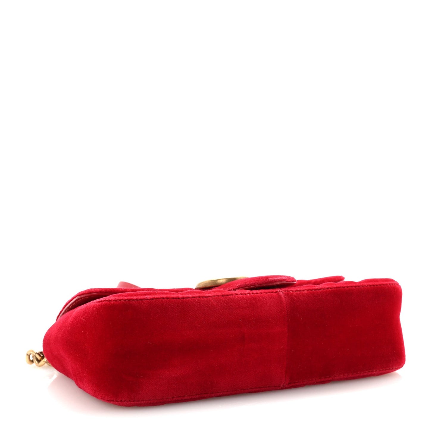 Velvet Matelasse Mini GG Marmont Shoulder Bag Hibiscus Red