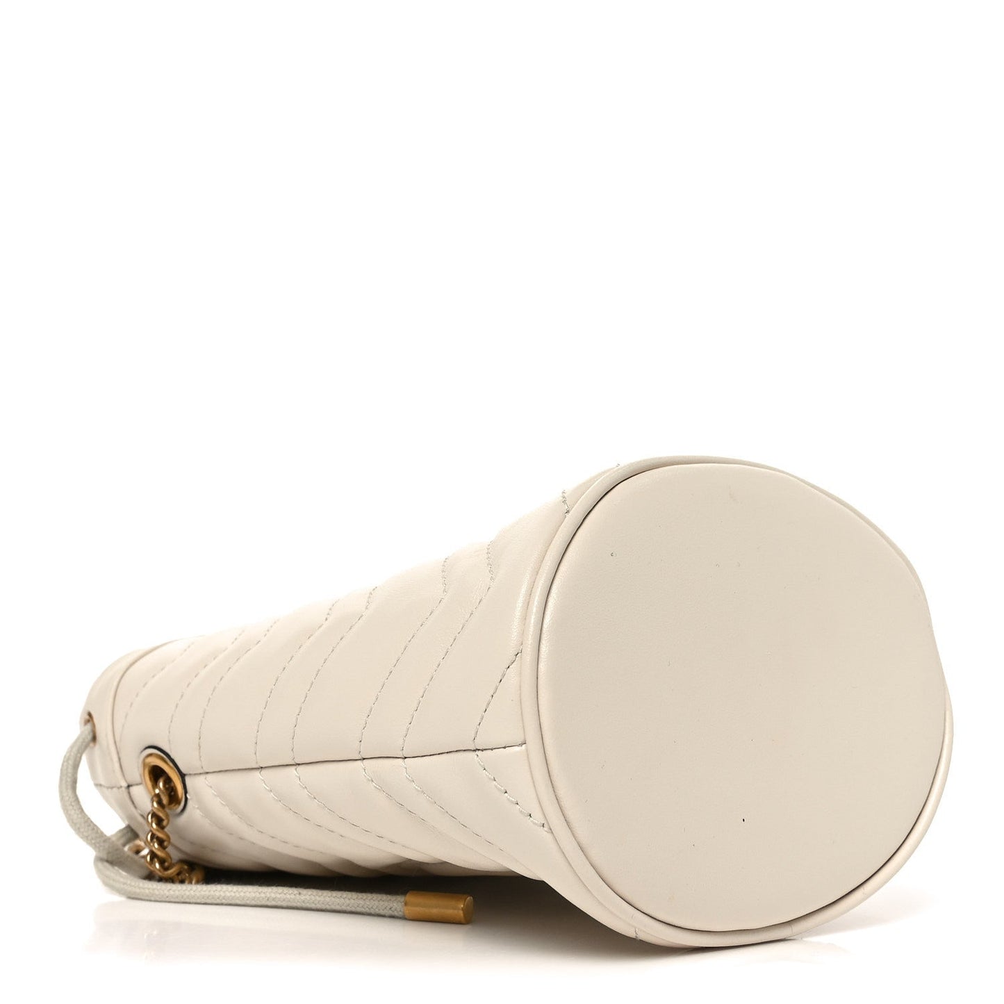 Calfskin Matelasse Mini GG Marmont 2.0 Bucket Bag White