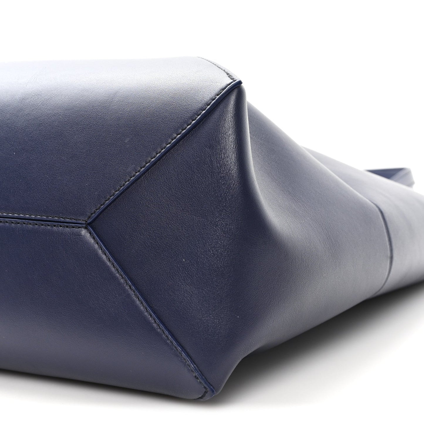 Shiny Calfskin XL Puzzle Fold Tote Abyss Blue