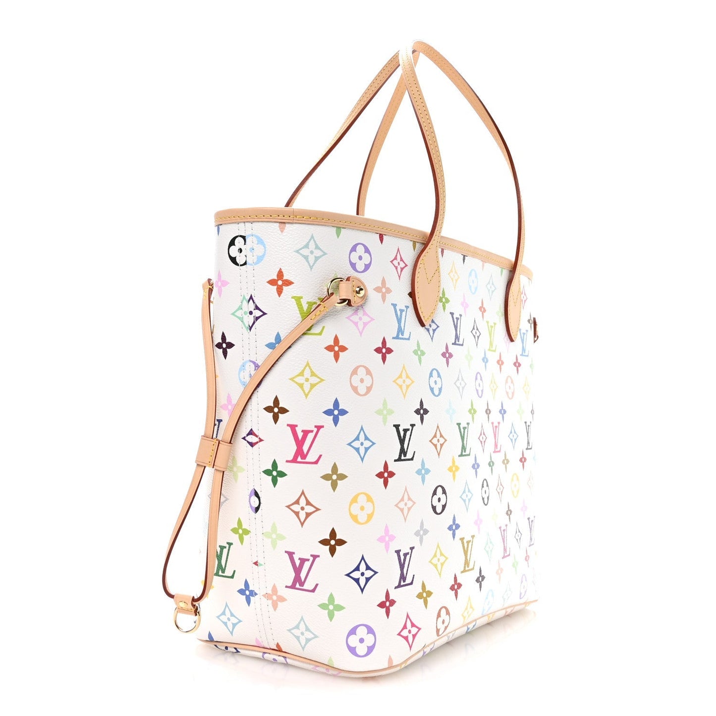 LV X TM Monogram Multicolor Neverfull MM White