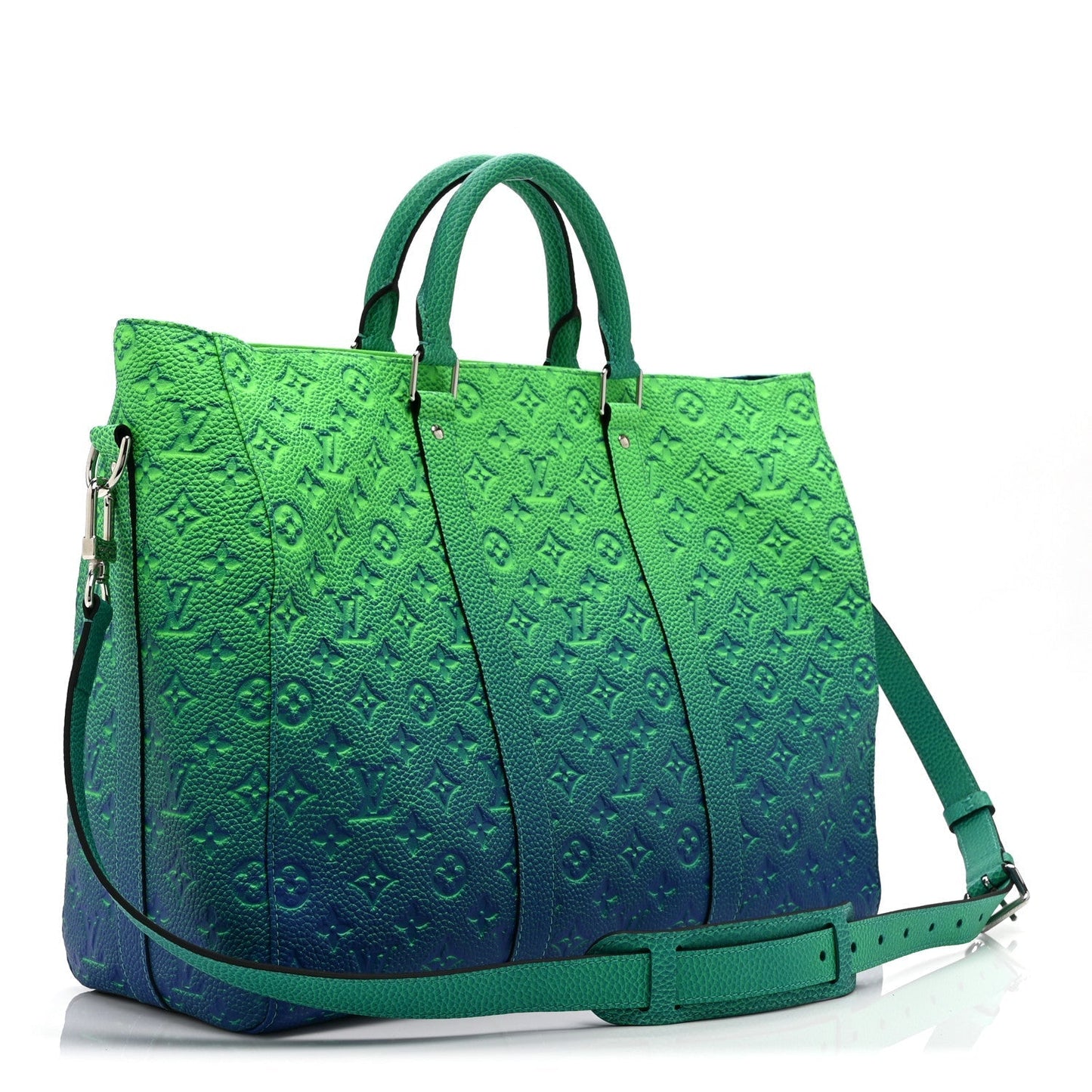 Taurillon Illusion Keepall Tote Bleu Vert