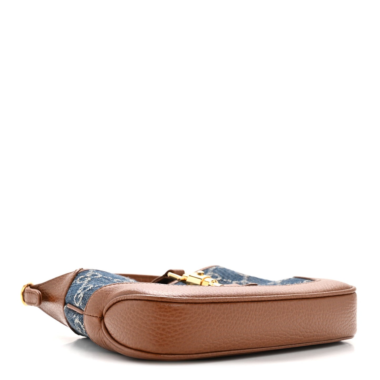 New Denim GG Monogram Calfskin Mini Jackie 1961 Hobo Blue Tea Cuir