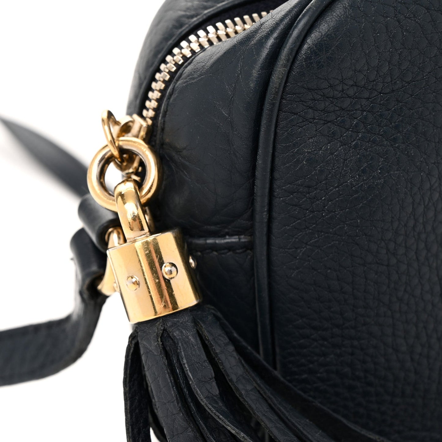 Pebbled Calfskin Small Soho Disco Bag Blue