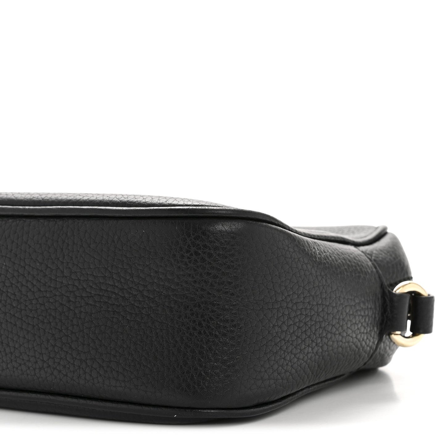 Pebbled Calfskin Small Soho Disco Bag Black