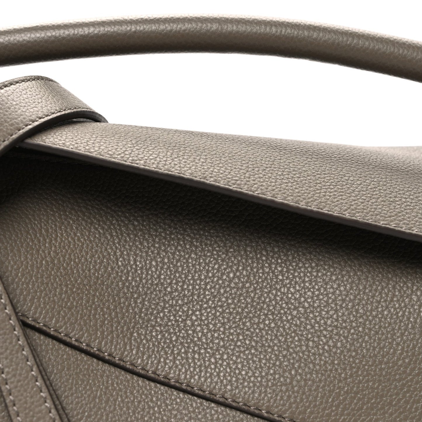Soft Grained Small Puzzle Edge Bag Taupe
