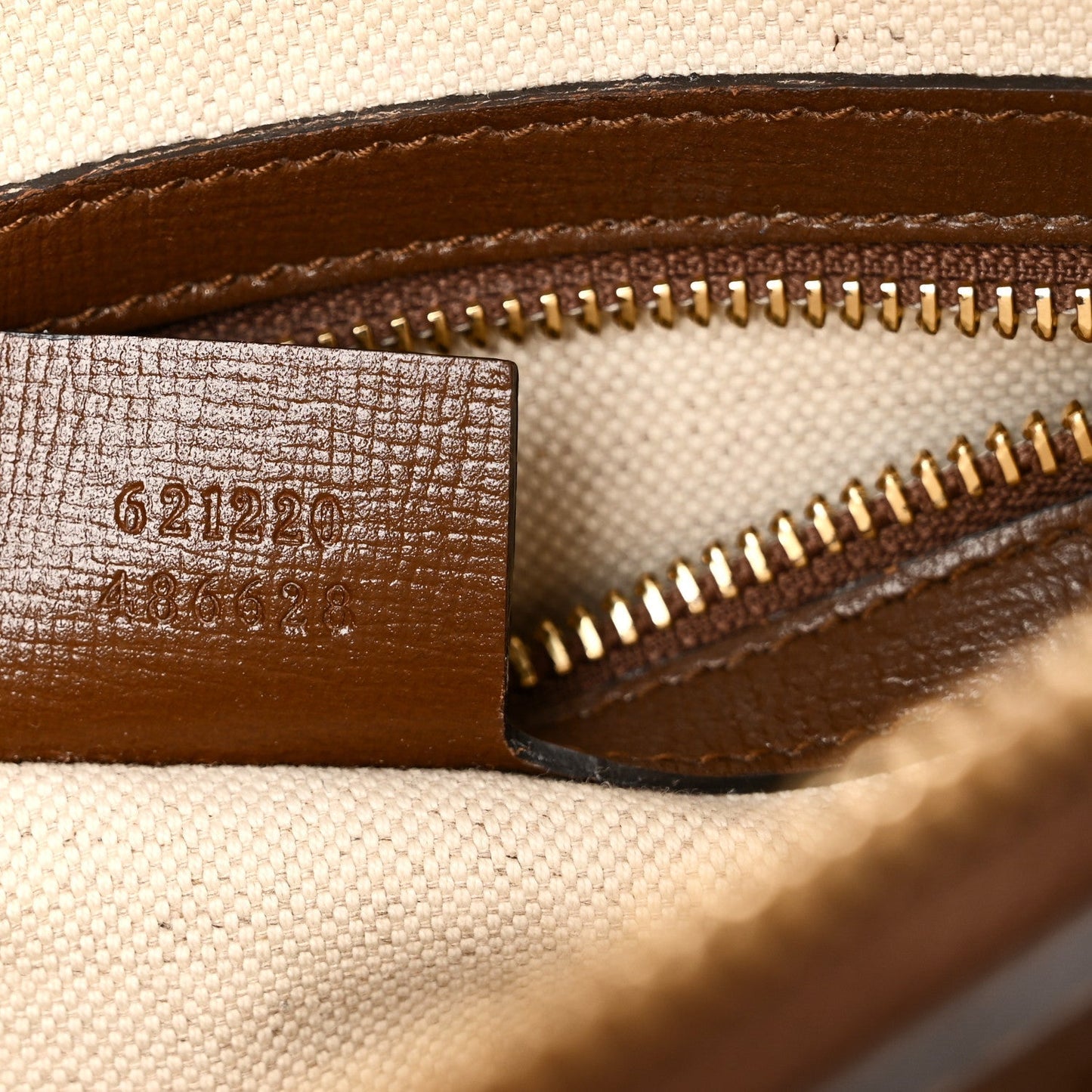 GG Supreme Monogram Azalea Calfskin Small Horsebit 1955 Top Handle Bag Beige Ebony Brown Sugar