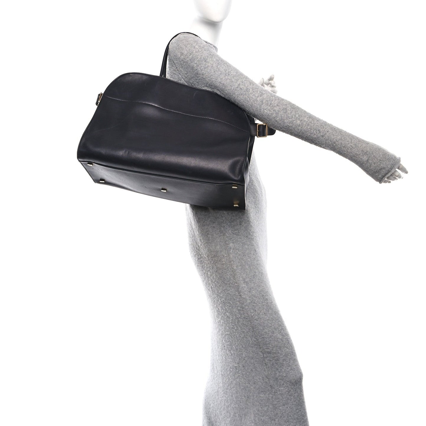 Polished Saddle Calfskin Soft Margaux 17 Black