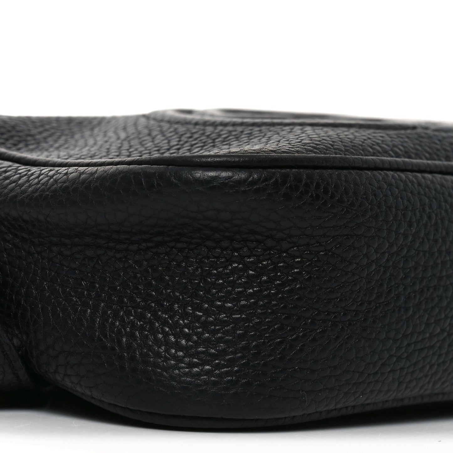 Pebbled Calfskin Small Soho Disco Bag Black