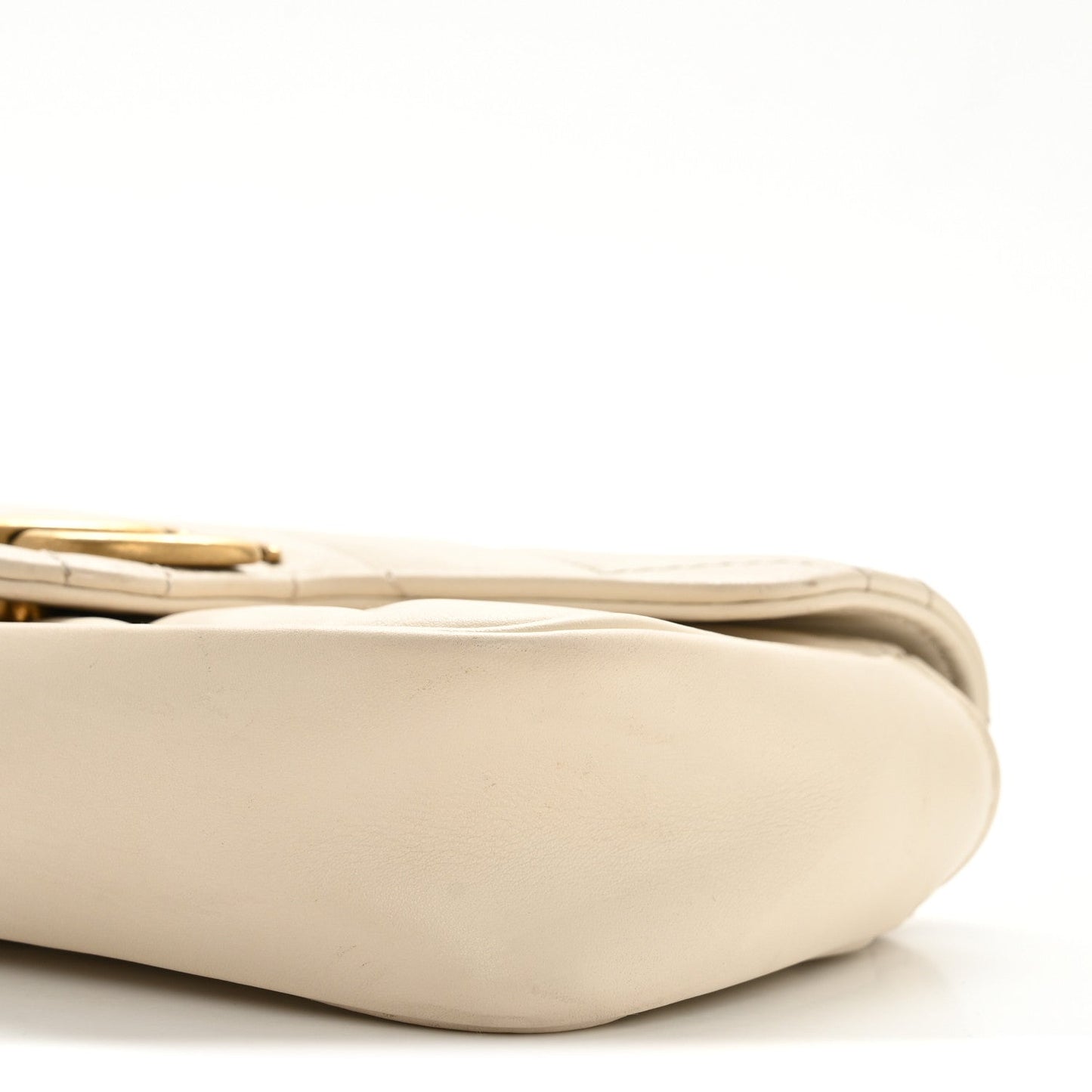 Calfskin Matelasse Super Mini GG Marmont Shoulder Bag White