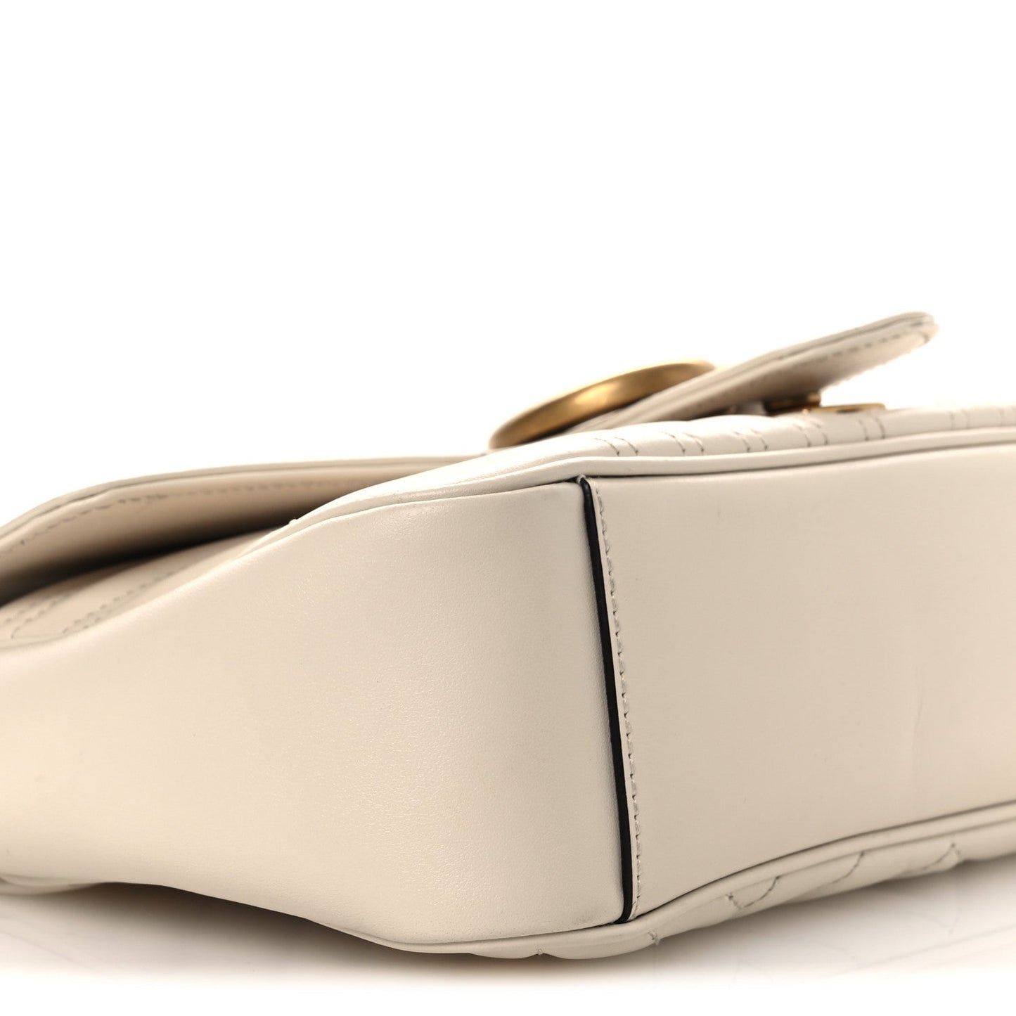 Calfskin Matelasse Small GG Marmont Shoulder Bag White
