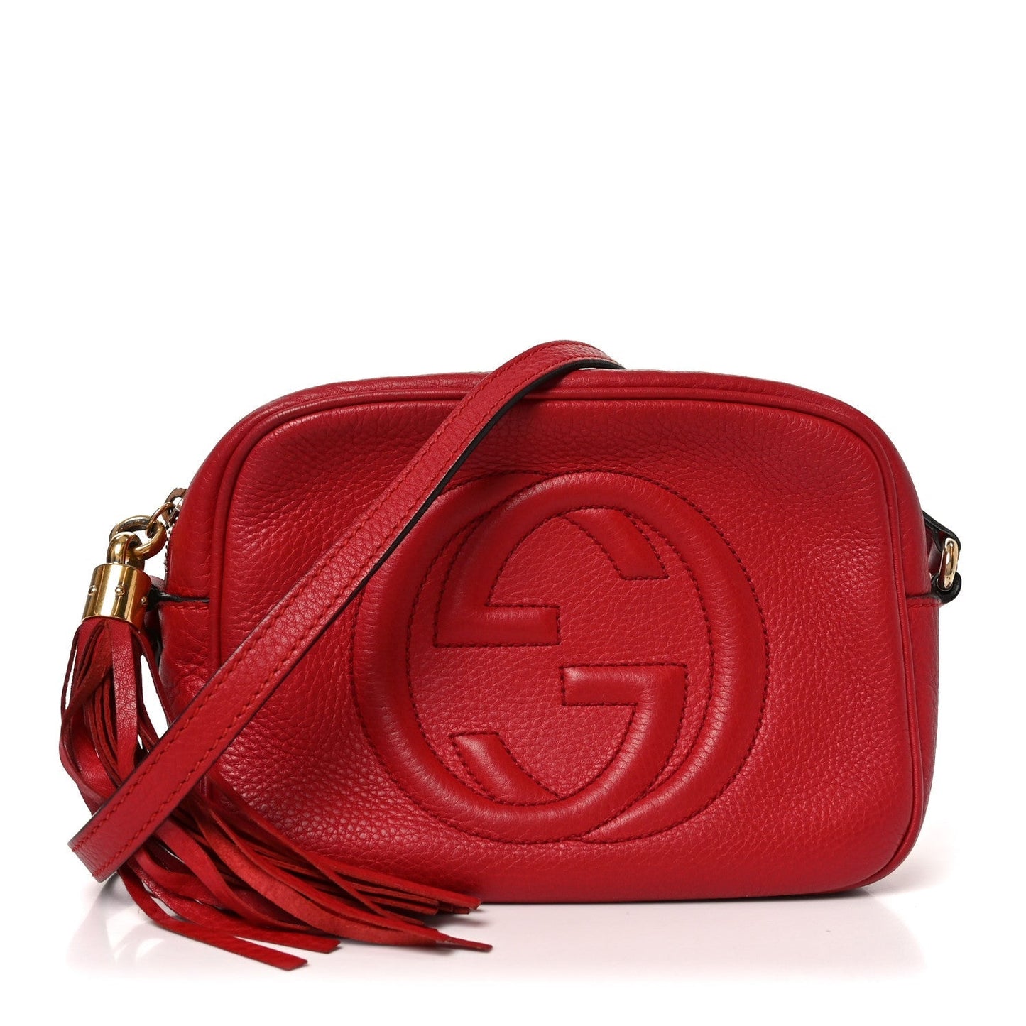 Pebbled Calfskin Small Soho Disco Bag Tabasco Red