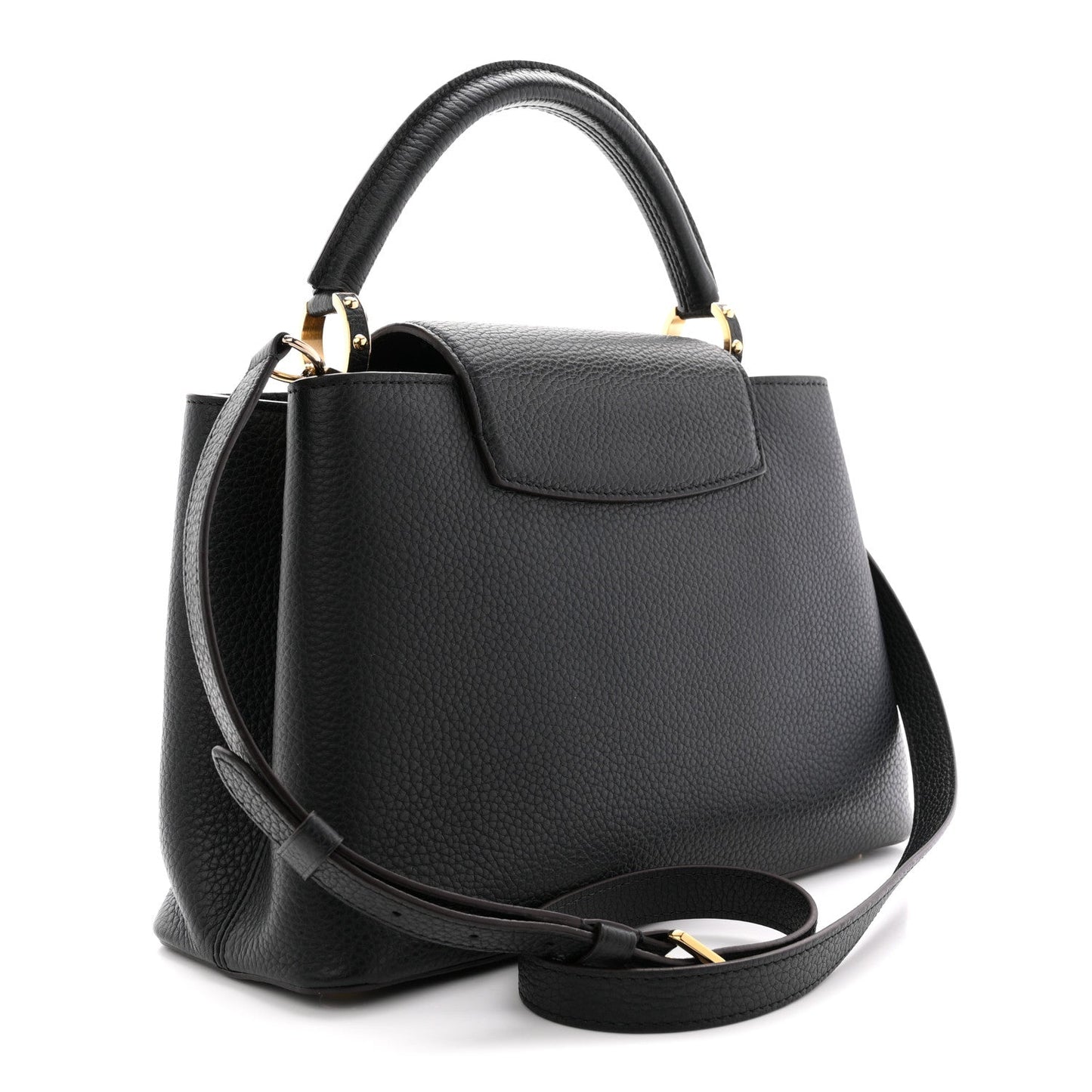Taurillon Capucines MM Black Fuchsia