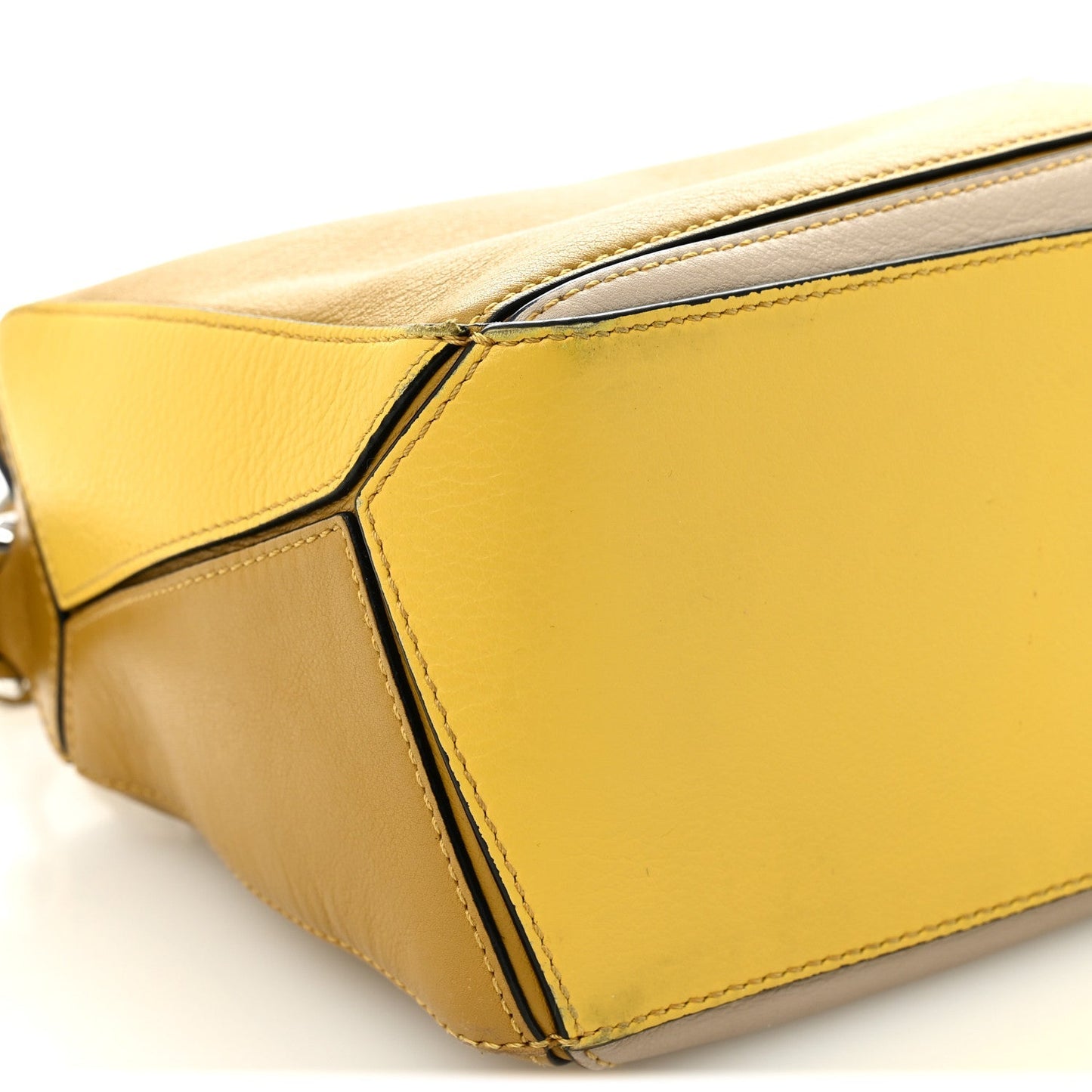 Grained Calfskin Small Puzzle Bag Ocre Yellow