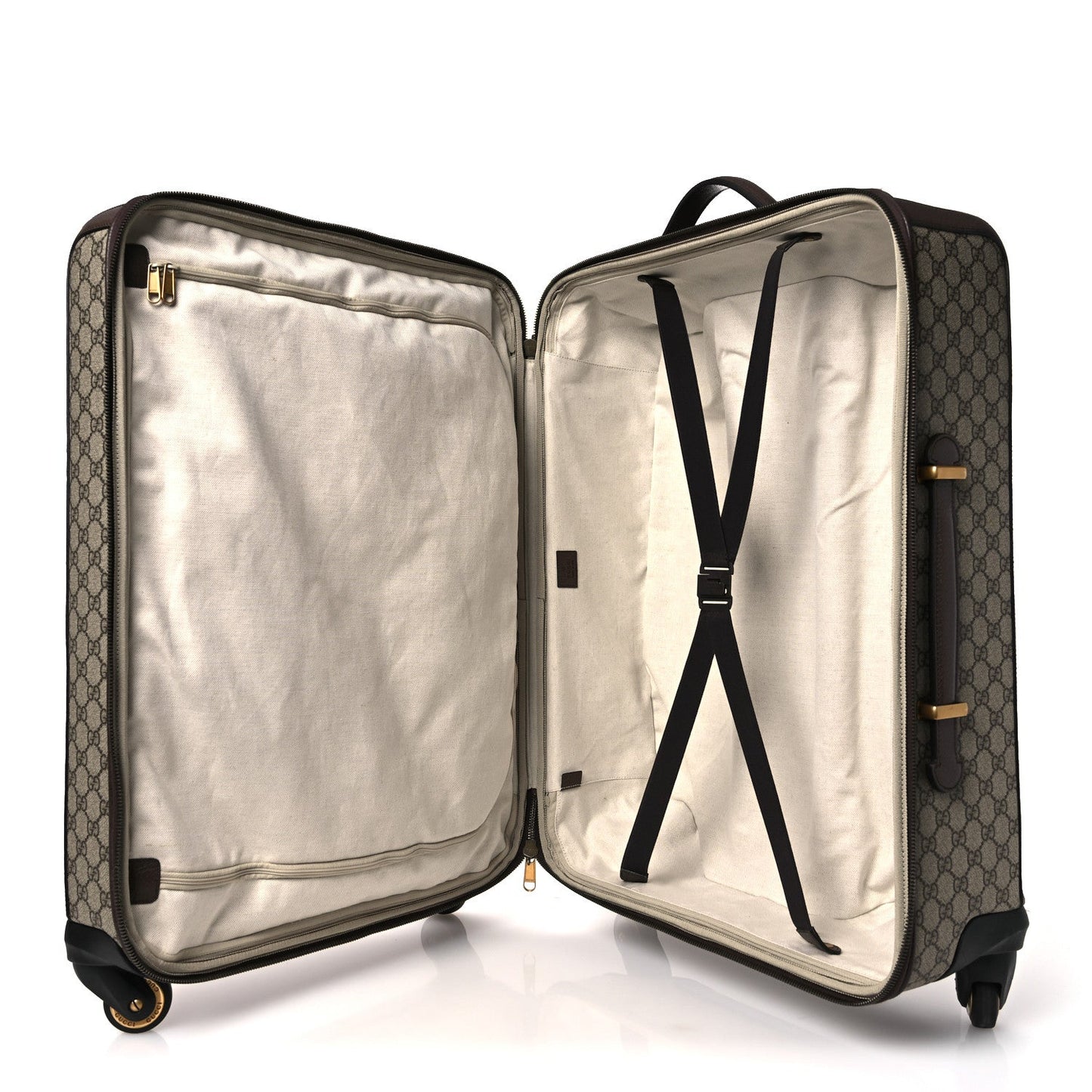 GG Supreme Monogram Web Medium Savoy Trolley Beige Ebony