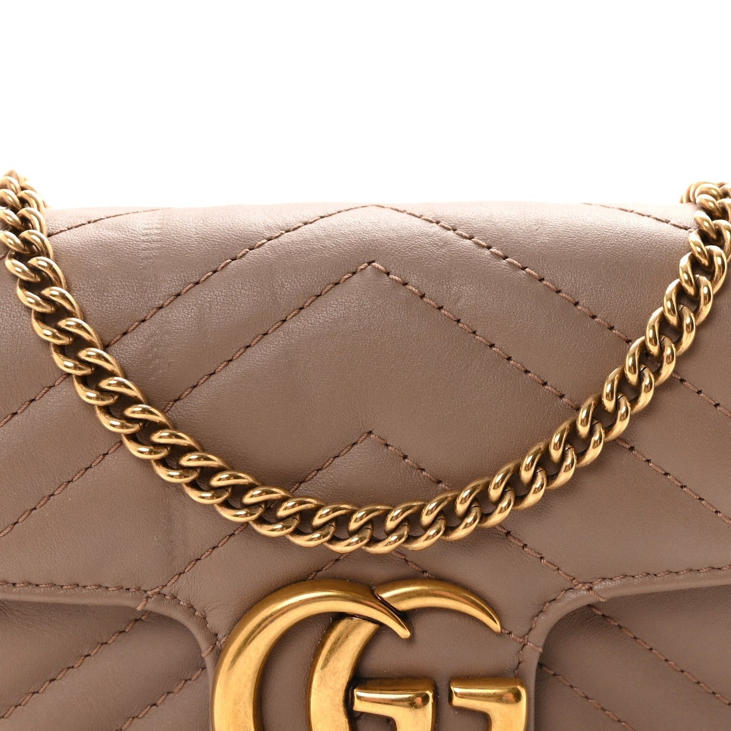 Calfskin Matelasse Super Mini GG Marmont Shoulder Bag Porcelain Rose