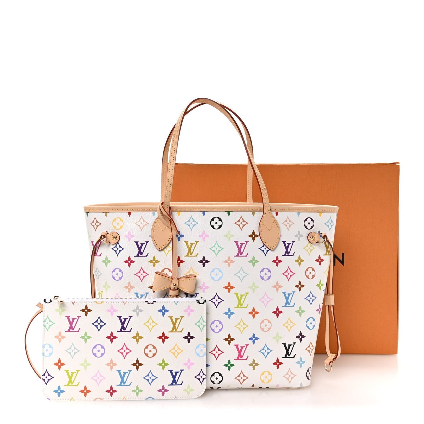 LV X TM Monogram Multicolor Neverfull MM White