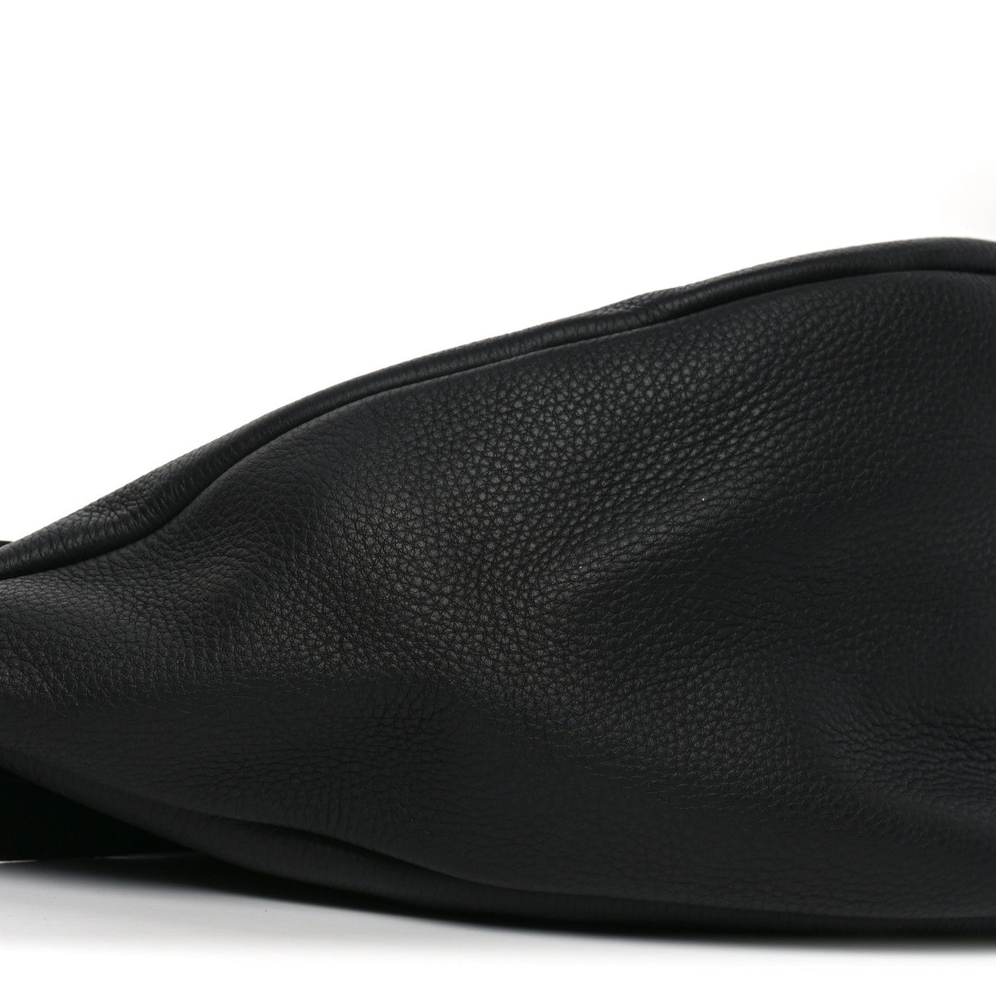 Grained Calfskin Large Slouchy Banana Bag Black