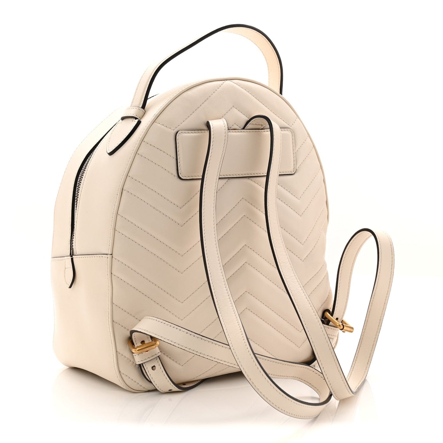 Calfskin Matelasse GG Marmont Dome Backpack White