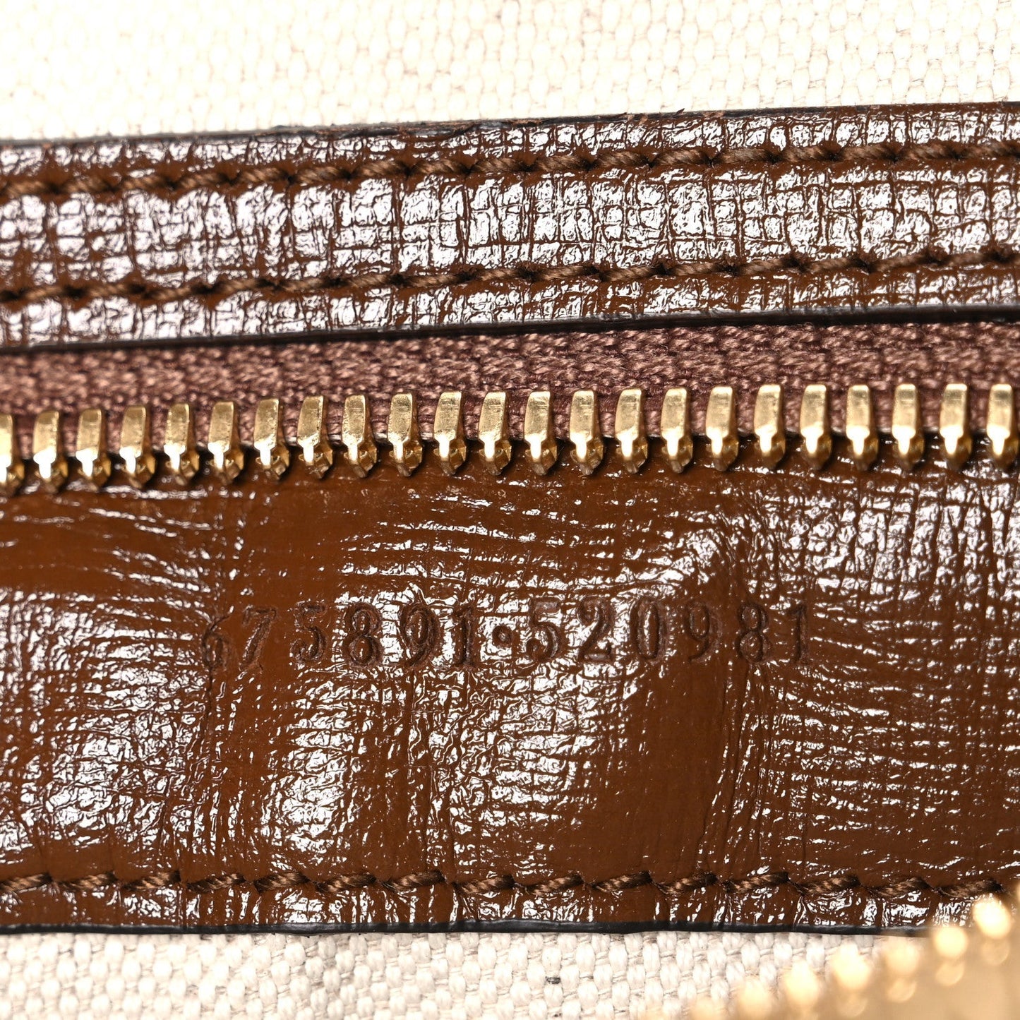 GG Supreme Monogram Azalea Calfskin Retro Interlocking G Messenger Shoulder Bag Beige Ebony Brown Sugar