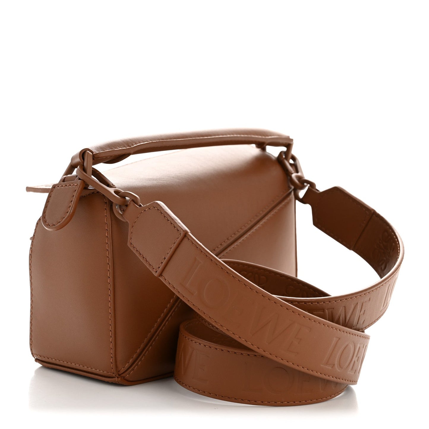 Satin Calfskin Mini Puzzle Bag Pecan