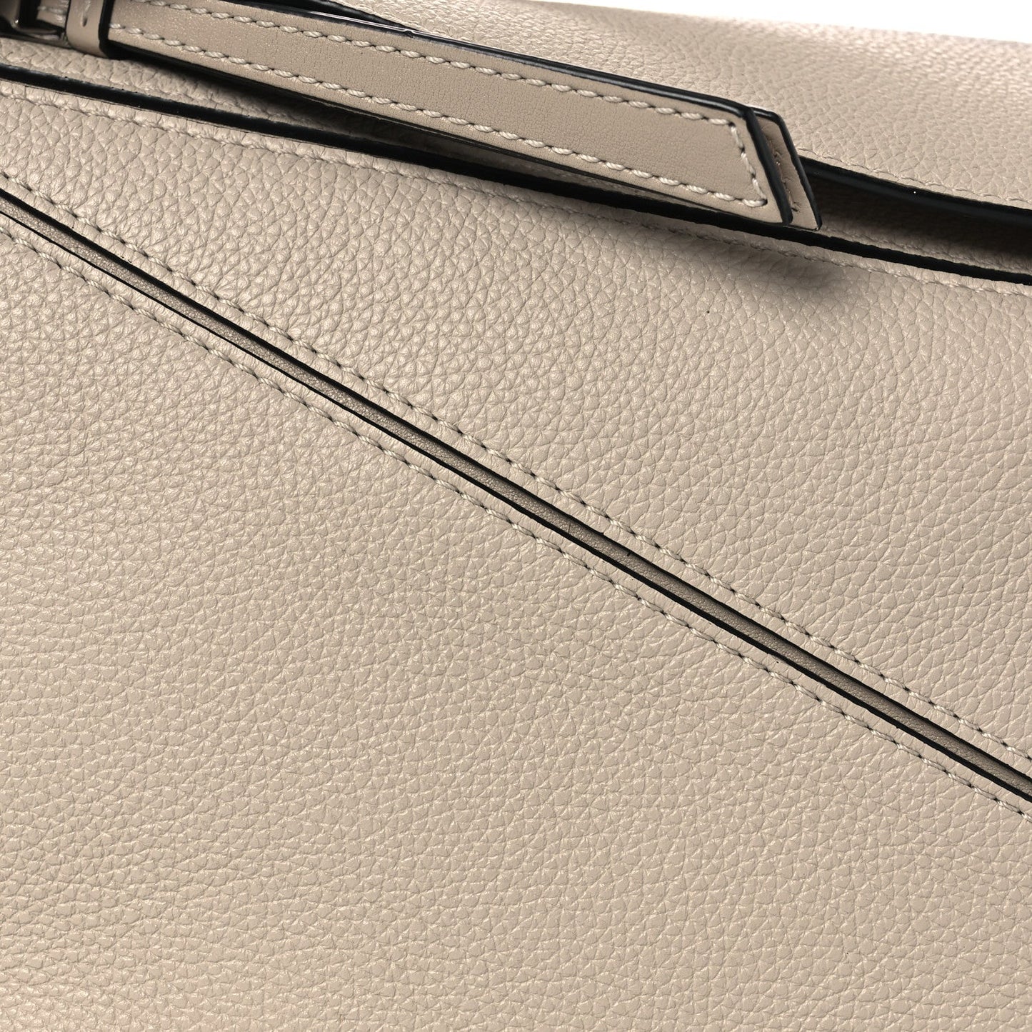 Grained Calfskin Small Puzzle Bag Sand