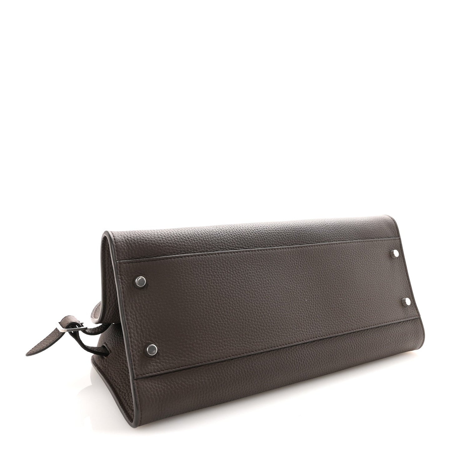 Grained Calfskin Margaux Shoulder 12 Deep Brown
