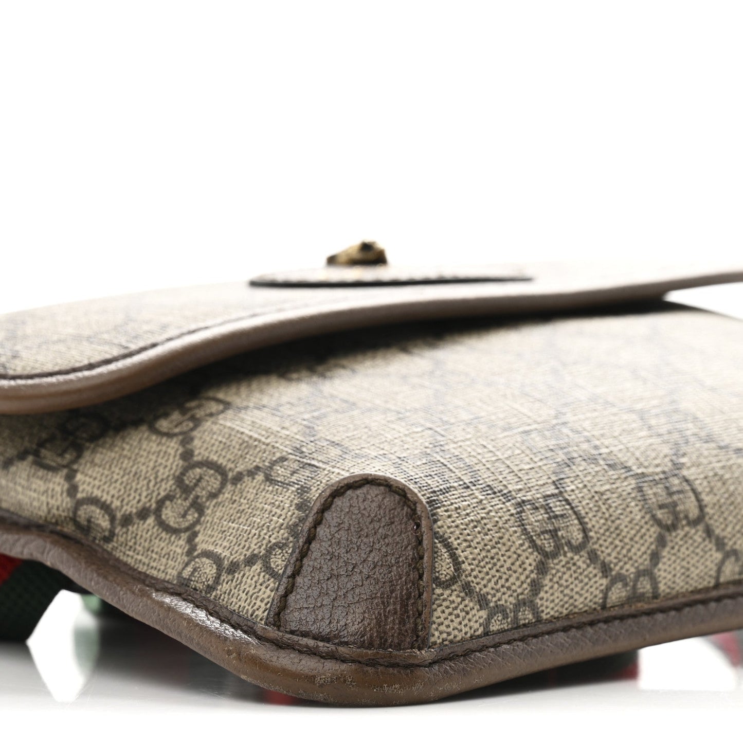 GG Supreme Monogram Neo Vintage Web Belt Bag Brown