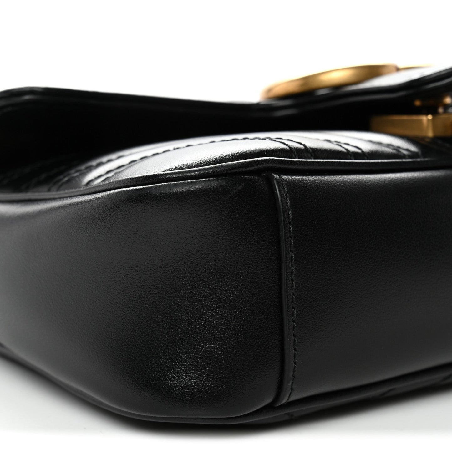 Calfskin Matelasse Mini GG Marmont Shoulder Bag Black