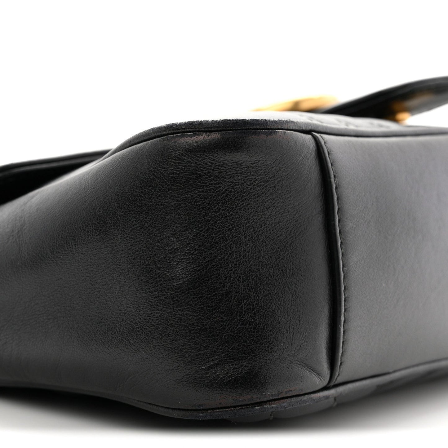 Calfskin Matelasse Small GG Marmont Shoulder Bag Black