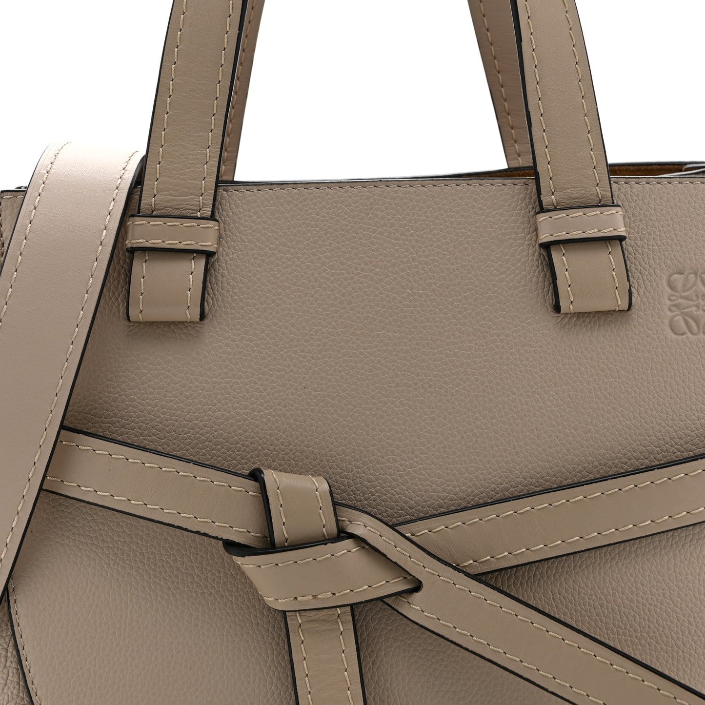 Calfskin Mini Gate Tote Light Oat