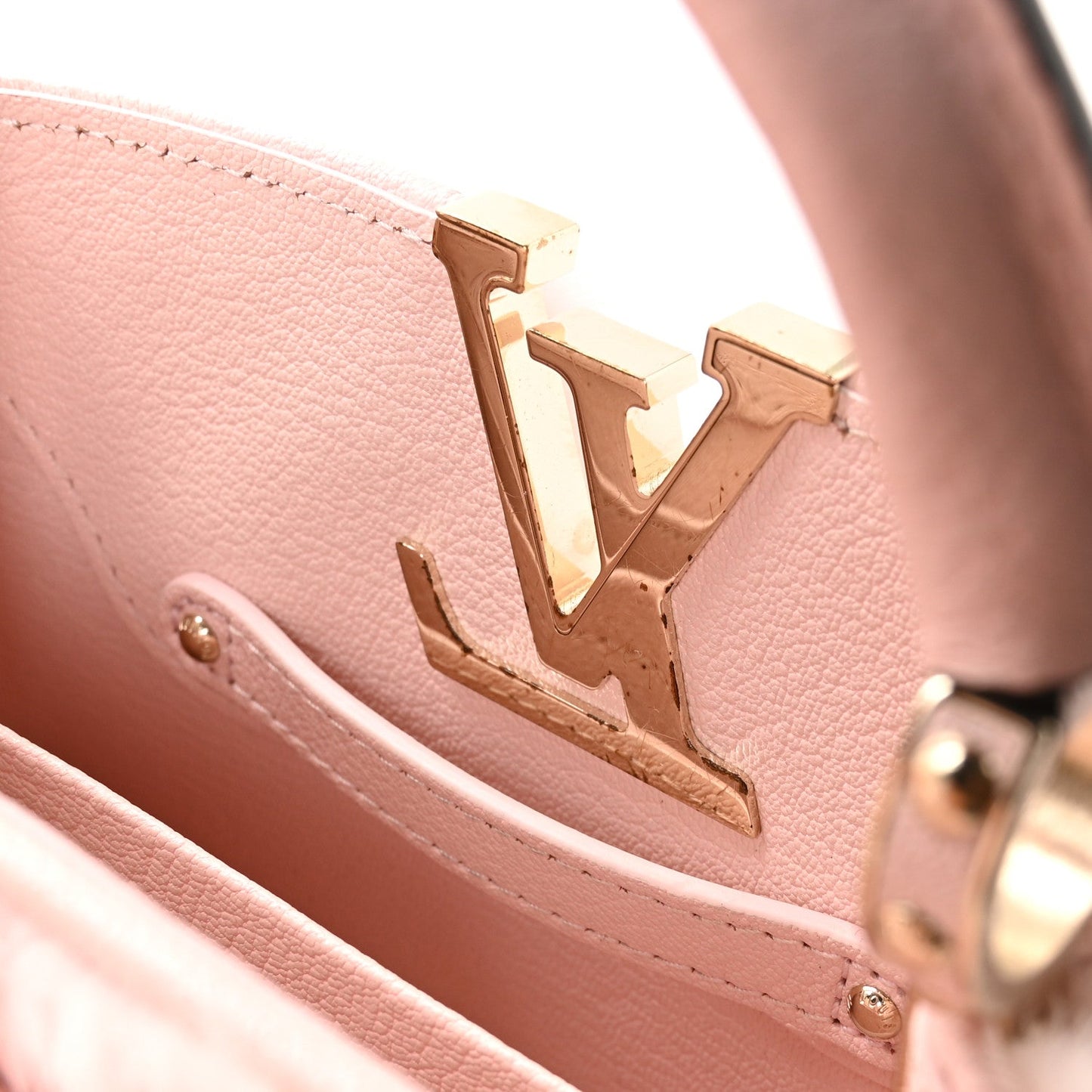 Mink Calfskin Goatskin Capucines Mini Rosewater Pink