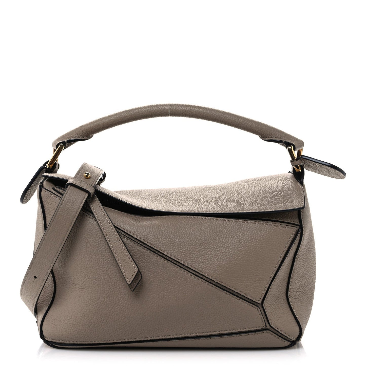 Grained Calfskin Small Puzzle Bag Sand