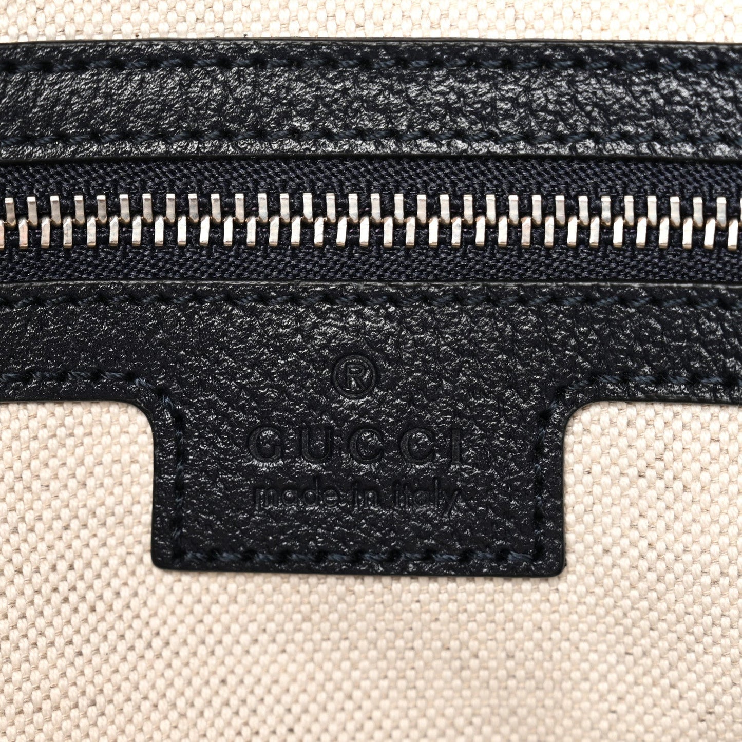 GG Supreme Monogram Textured Calfskin Web Large Attache Shoulder Bag Beige Blue