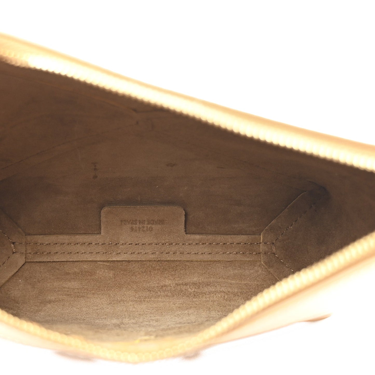 Shiny Calfskin Puzzle Fold Pouch Warm Desert