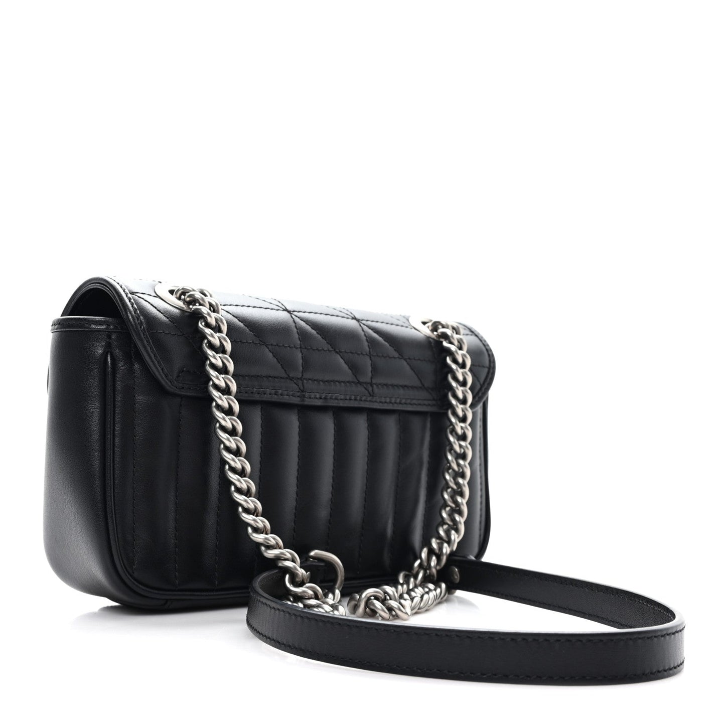 Calfskin Matelasse Aria Mini GG Marmont Shoulder Bag Black