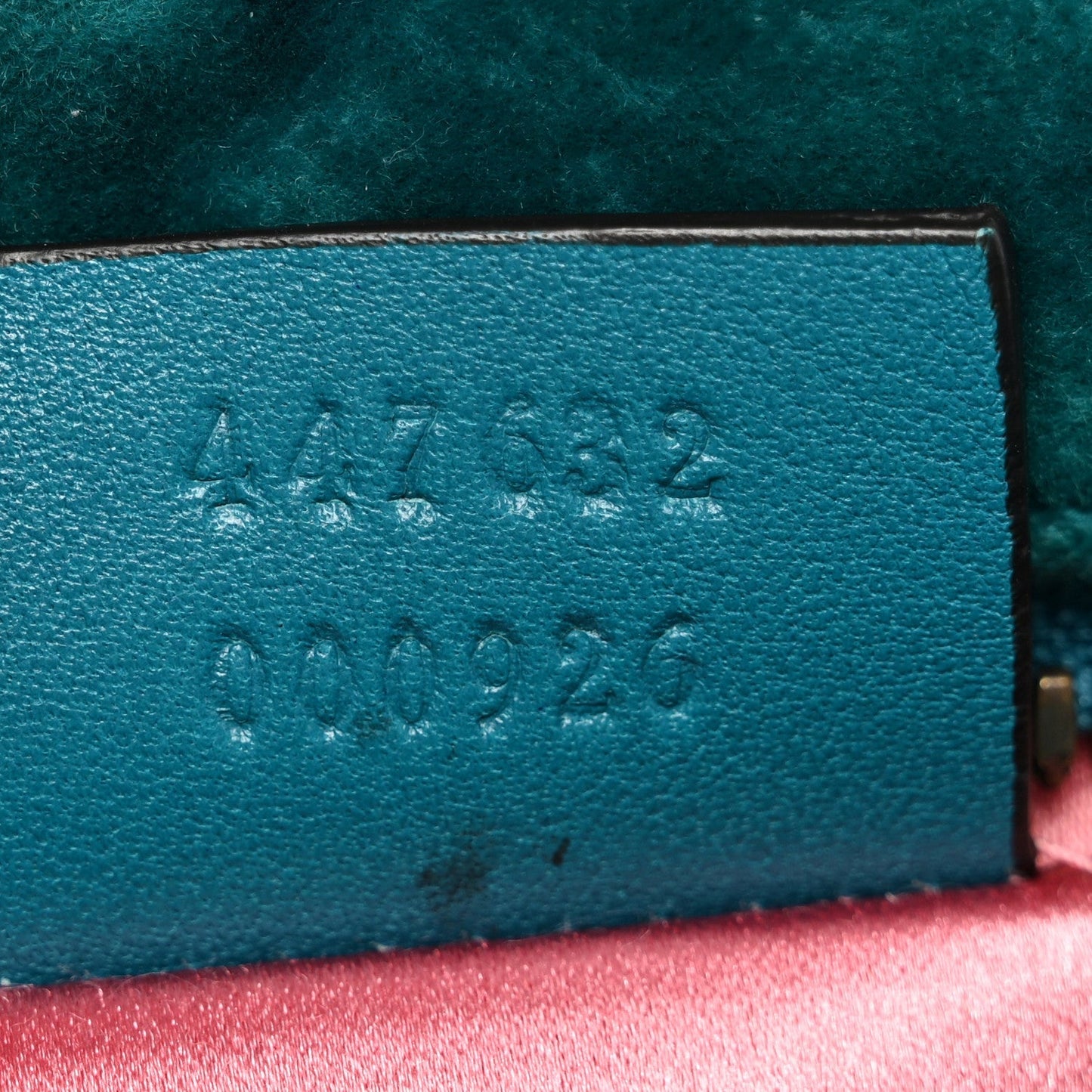 Velvet Matelasse Small GG Marmont Chain Shoulder Bag Pavone Cyan