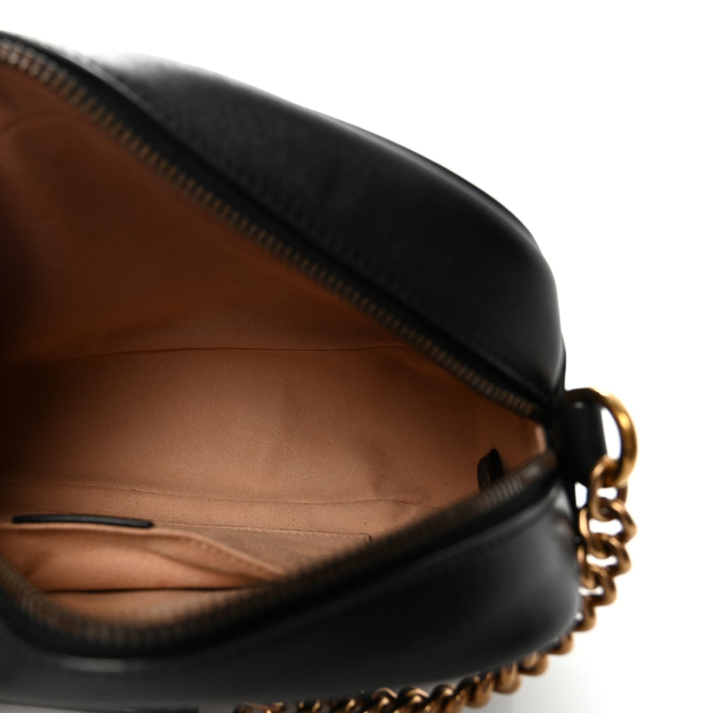 Calfskin Matelasse Small GG Marmont Chain Shoulder Bag Black