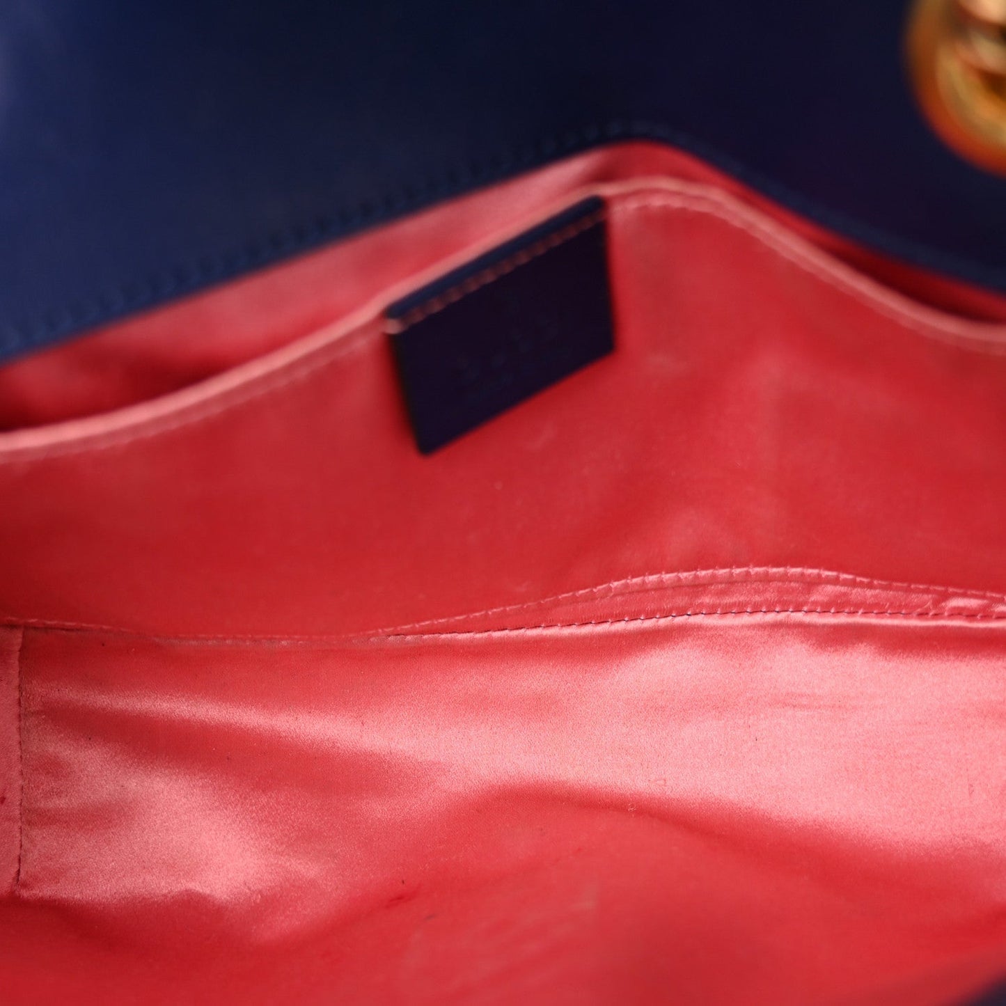 Velvet Matelasse Mini GG Marmont Shoulder Bag Cobalt Blue