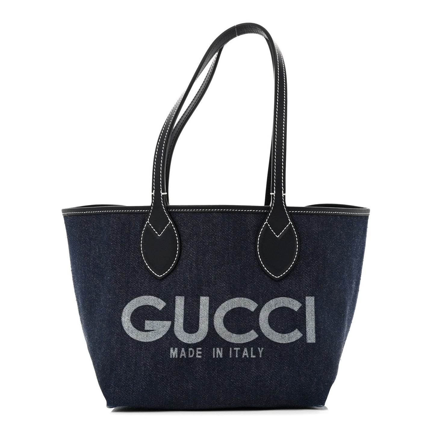 GG Supreme Monogram Denim Small Totissima Reversible Tote Beige Blue